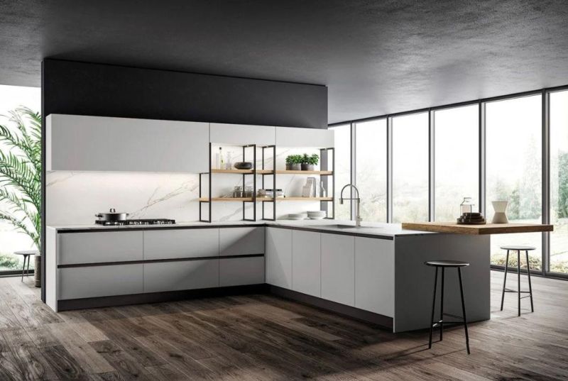 Wholesale Manufacturer Furniture Kitchen Design Freestanding Open Shelf Modular Acrylic Finish Kitchen Cabinet
