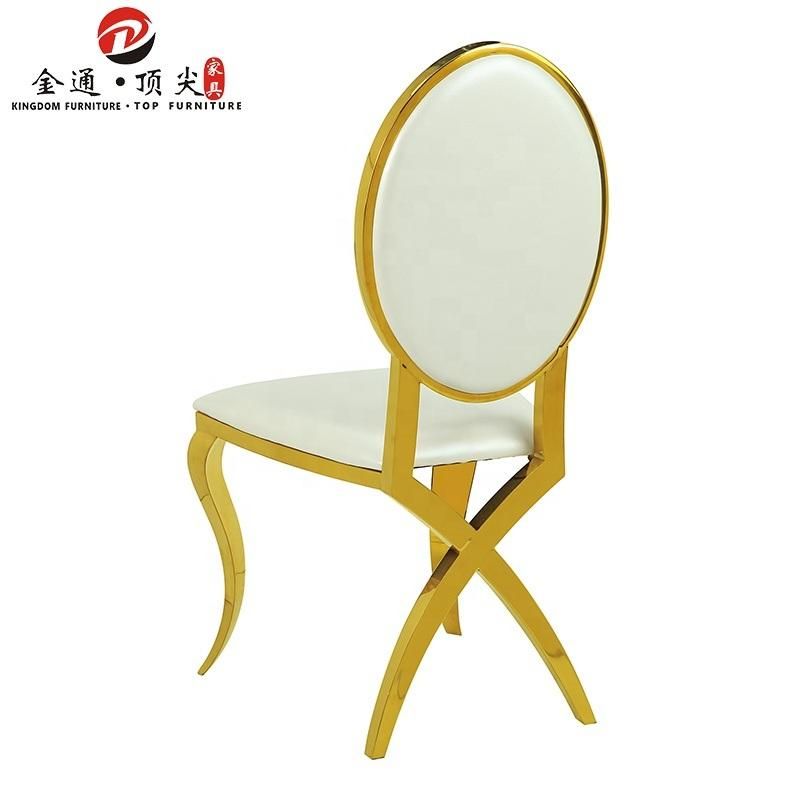Modern Dining Furniture New Design Round Back Gold Stainless Steel Chair for Wedding