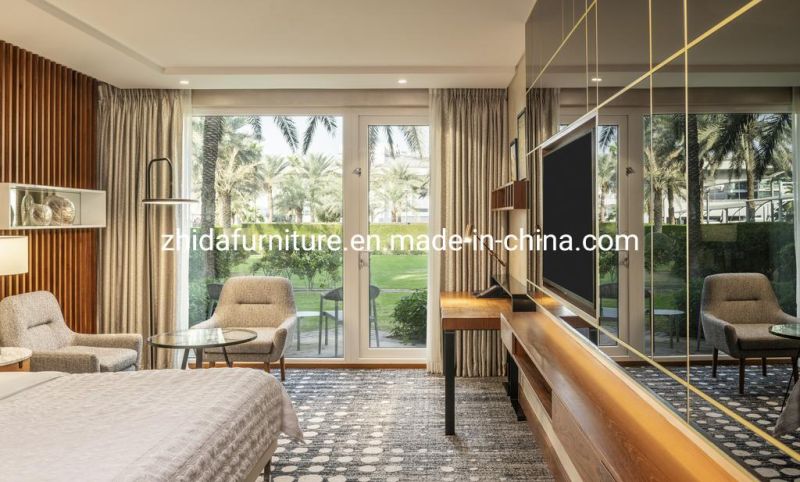 Custom Modern Design Plywood Cover with Wood Veneer Hotel Bedroom Furniture
