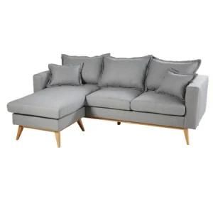 Modern Fabric Wooden Leisure Sectional Home Hotel Office Furniture Corner Sofa for Living Room and Bedroom