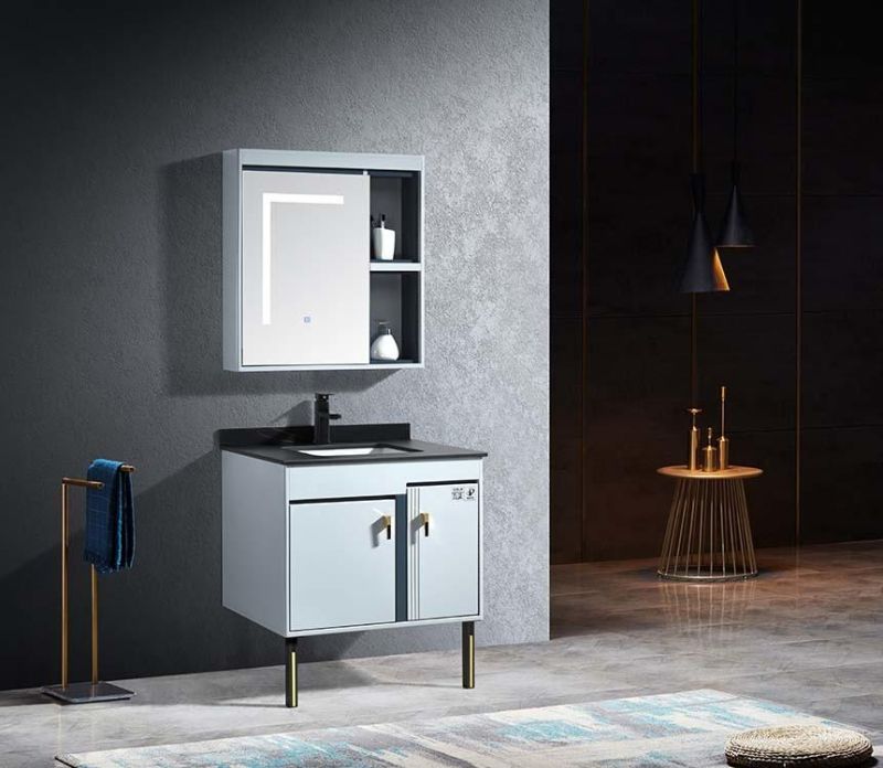 China Factory Wholesale PVC Waterproof Storage Design Mirror Sink Bathroom Cabinet