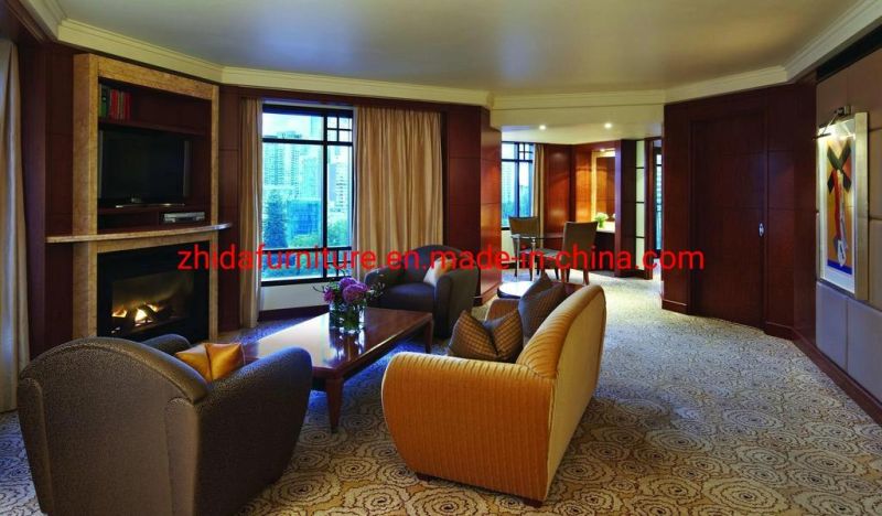Customized Factory Luxury Modern Wooden Hotel Furniture for Bedroom Set with Double Bed