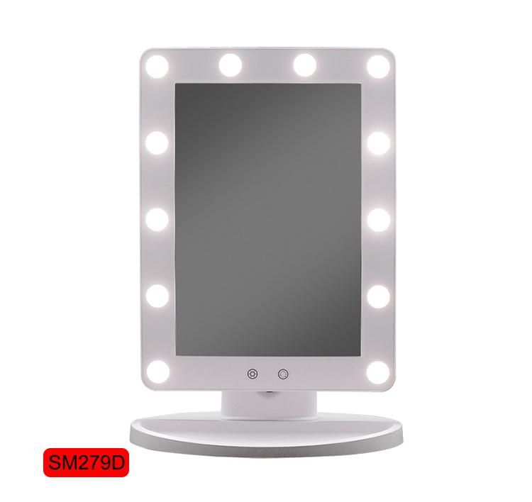 Table Top LED Cosmetic Mirror with 12 Bulbs for Beauty Makeup