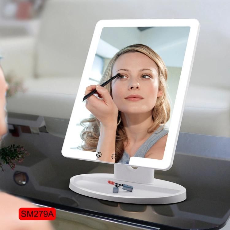 Fashion Vanity Plastic LED Makeup Compact Mirror with Lights