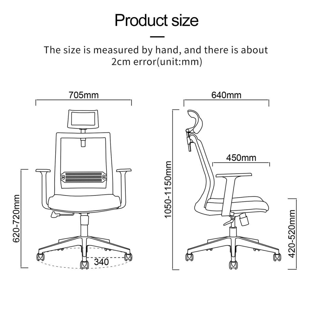 Foshan Modern Sample Visitor Worker Swivel Mesh Staff Office Chair Furniture