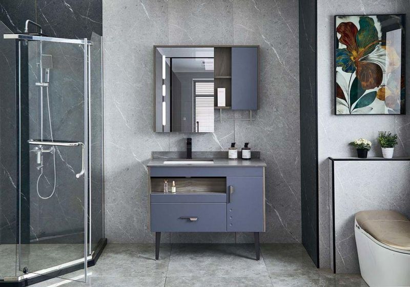 Factory Supplier Modern Hotel Furniture Mirror Wall Mount Single Sink Vanity Bathroom Cabinet
