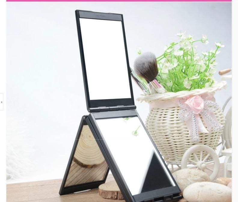 Pocket Barber Salon Haircut Hairdressing 4 Way Four-Folded Custom Vanity Compact Hand Mirror