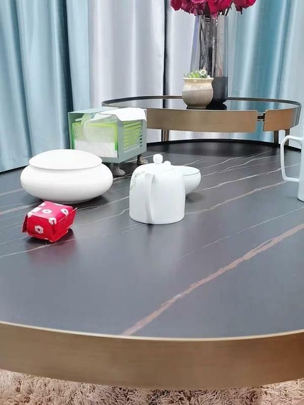 Modern Apartment Furniture Marble Rock Plate Tea Table