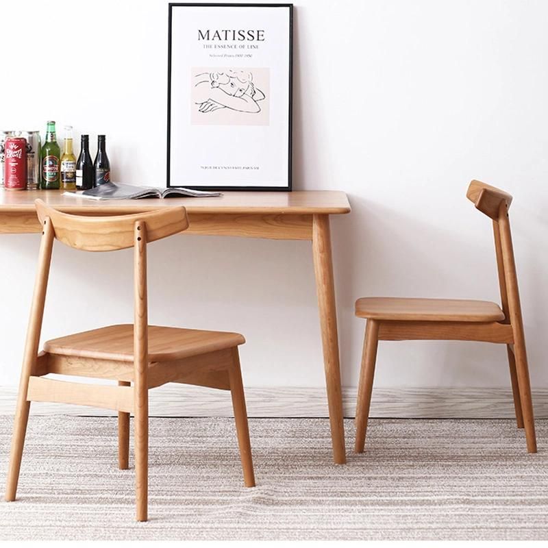 Solid Wood Dining Chair Fashion Simple Modern Cherry Wood Dining Chair Factory Direct Sales Hotel Restaurant Furniture Chair
