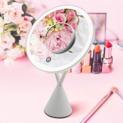Touch Screen LED Makeup Mirror 5X Magnifying Removable Mirror