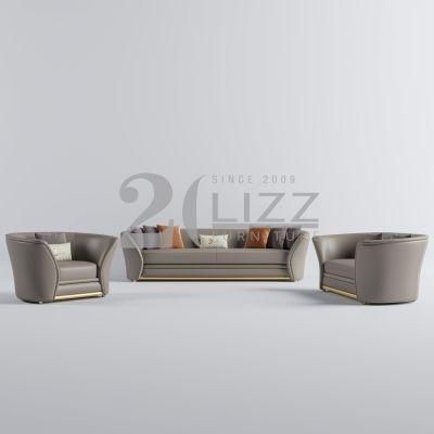 Nordic Modern Design Living Room Wood Home Furniture Luxury Geniue Leather Sofa Set with Good Quality