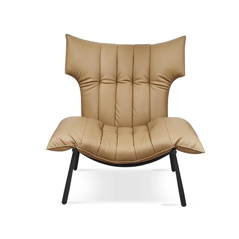 Modern Single Seat Sofa Living Room Furniture Wing Back Soft Upholstered Lounge Faux Leather Fabric Leisure Chair
