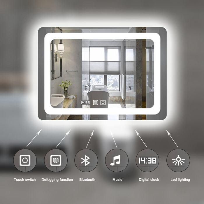 Wall Decoration Frameless Bathroom Vanity Top Bath LED Lighted Mirror
