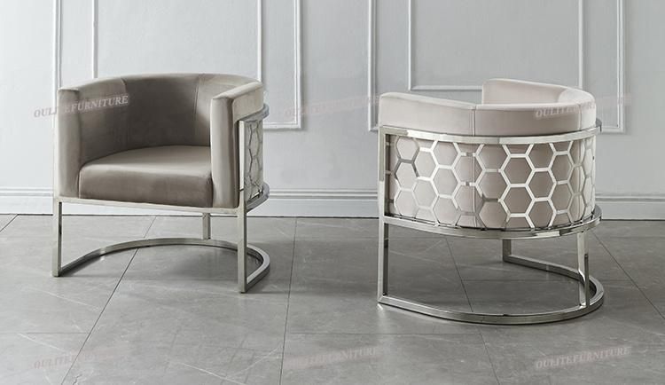New Design Modern Stainless Steel Velvet Dining Chair for Home