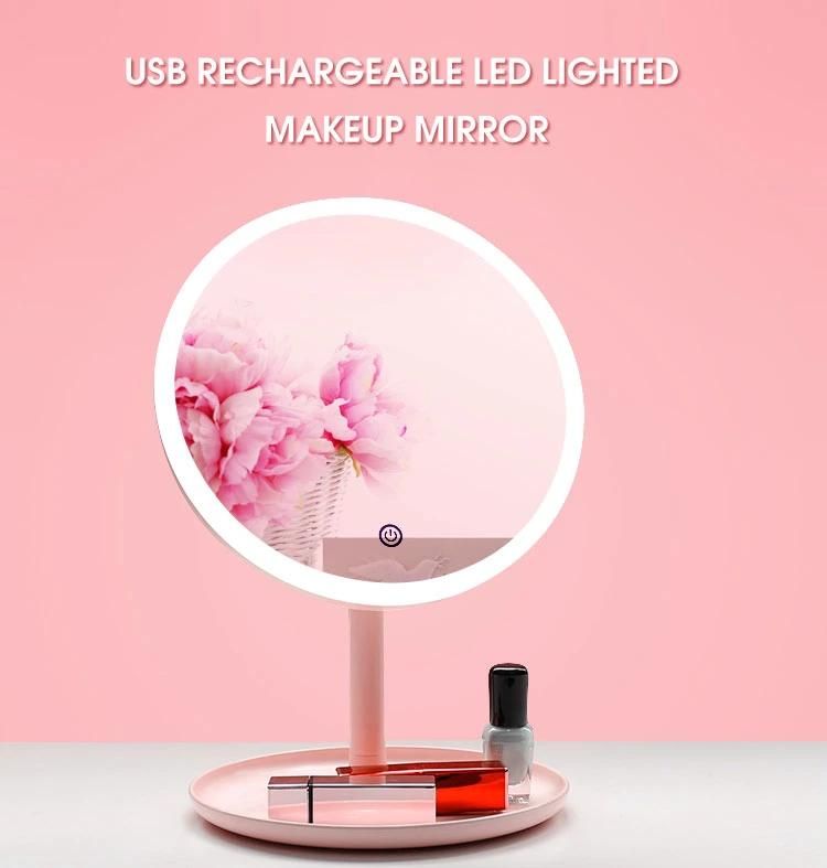 Rechargeable LED Lighted Vanity Makeup Mirror 1X/10X Magnification