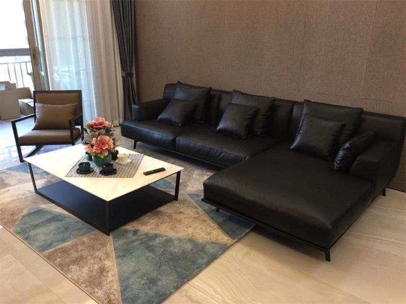 Chinese Wholesale Living Room Furniture Natural Marble Metal Frame Square Senter Table Coffee Table