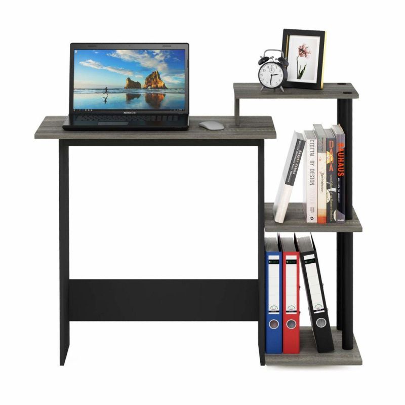 Efficient Home Laptop Notebook Computer Desk with Square Shelves