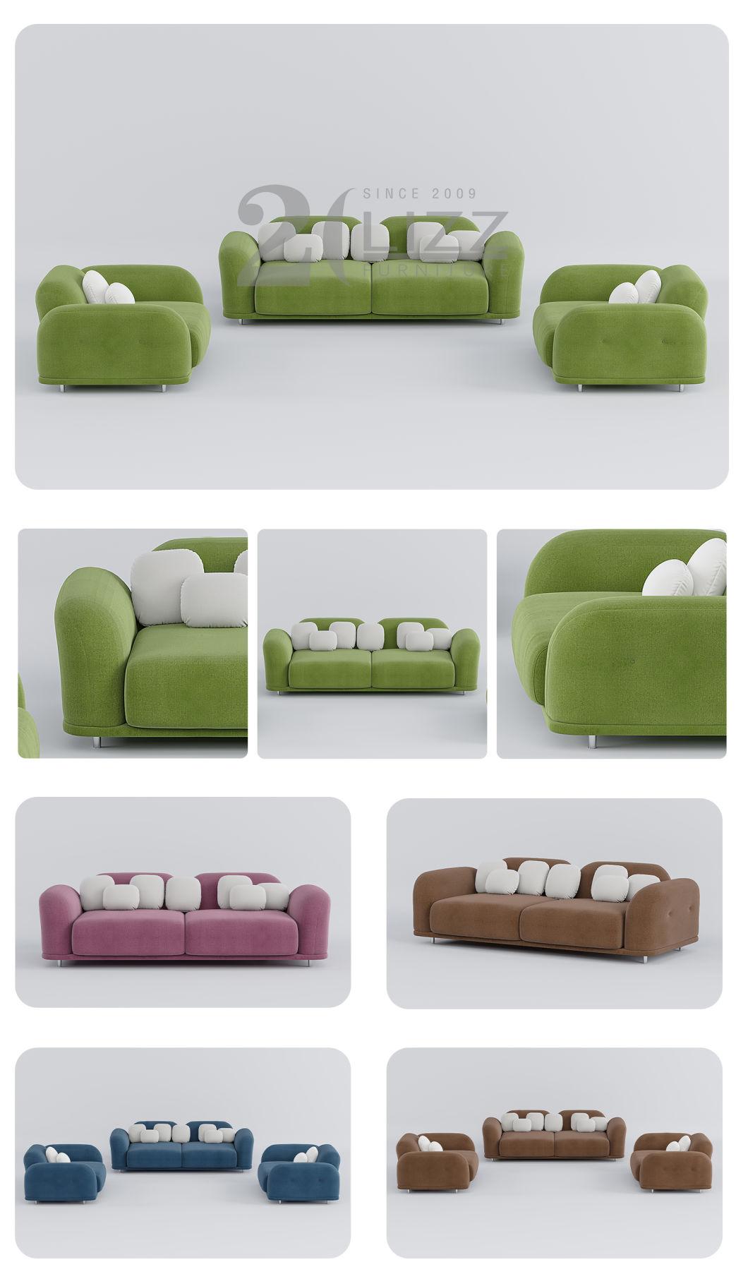 2022 Newest Design Velvet Fabric Rosy Sofa Leisure 3 Seater Chair Modern Home Living Room Furniture Set