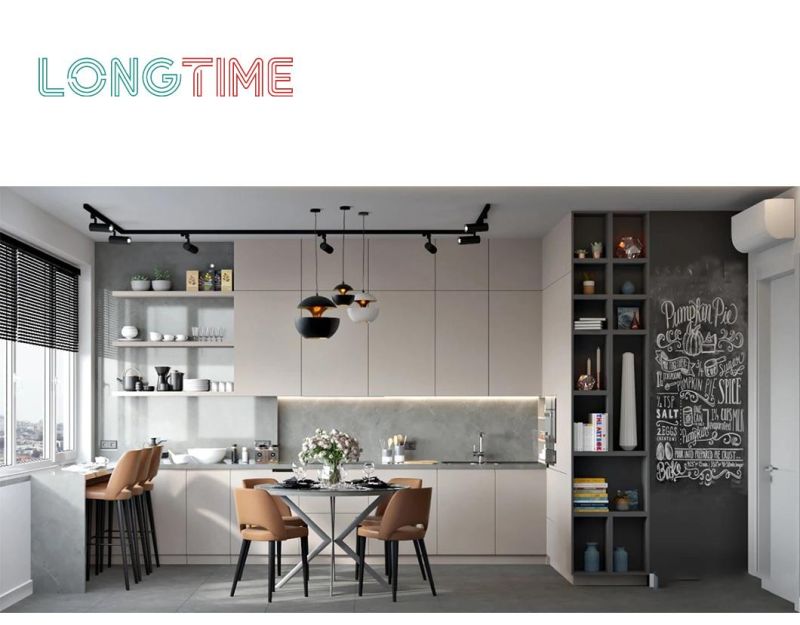 Modern Design Hotel Apartment Handleless Design Furniture Corner Cupboard Kitchen Cabinets