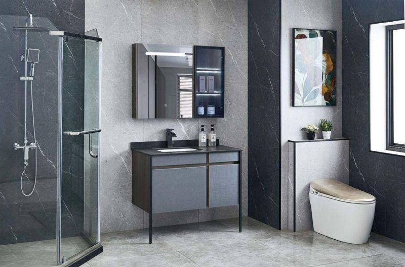Factory Supplier Modern Hotel Furniture Mirror Wall Mount Single Sink Vanity Bathroom Cabinet