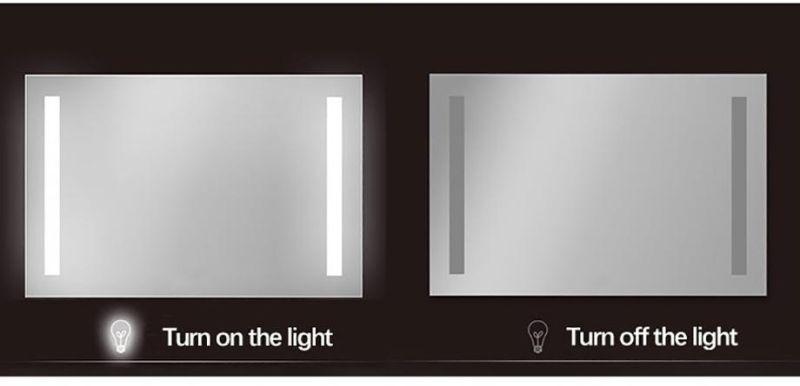 China Custom Bathroom Wall Mount Touch Screen Smart LED Mirror for Hotel Bathroom