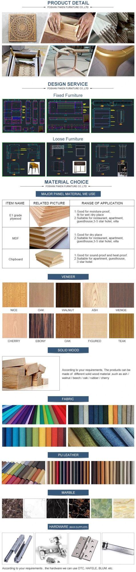 Wooden Furniture for Five Star Hotel Room Sets