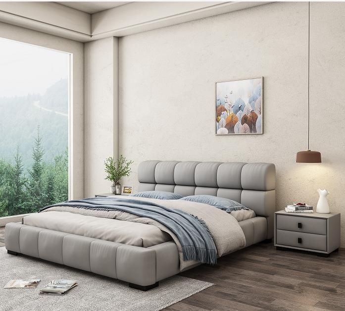 Three Colors Home Soft Queen Size Modern Fabric Bed