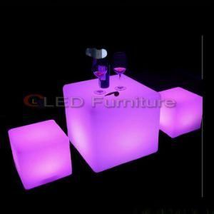 Hot Selling Outdoor Furniture Plastic LED Adult Stool Glowing Light up Cube Chairs LED Bar Stool