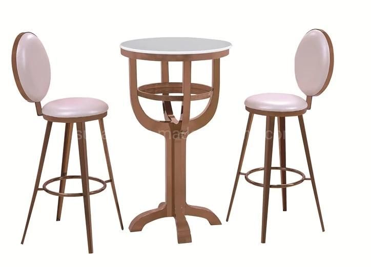 Hotel Furniture Modern Metail Frame Gold Bar Tables