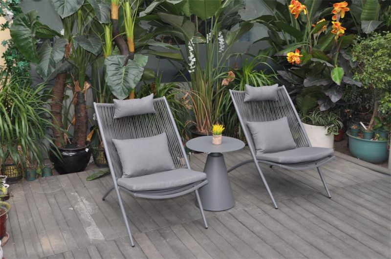 Modern Outdoor Garden Rattan Aluminum Leisure Chair with Table