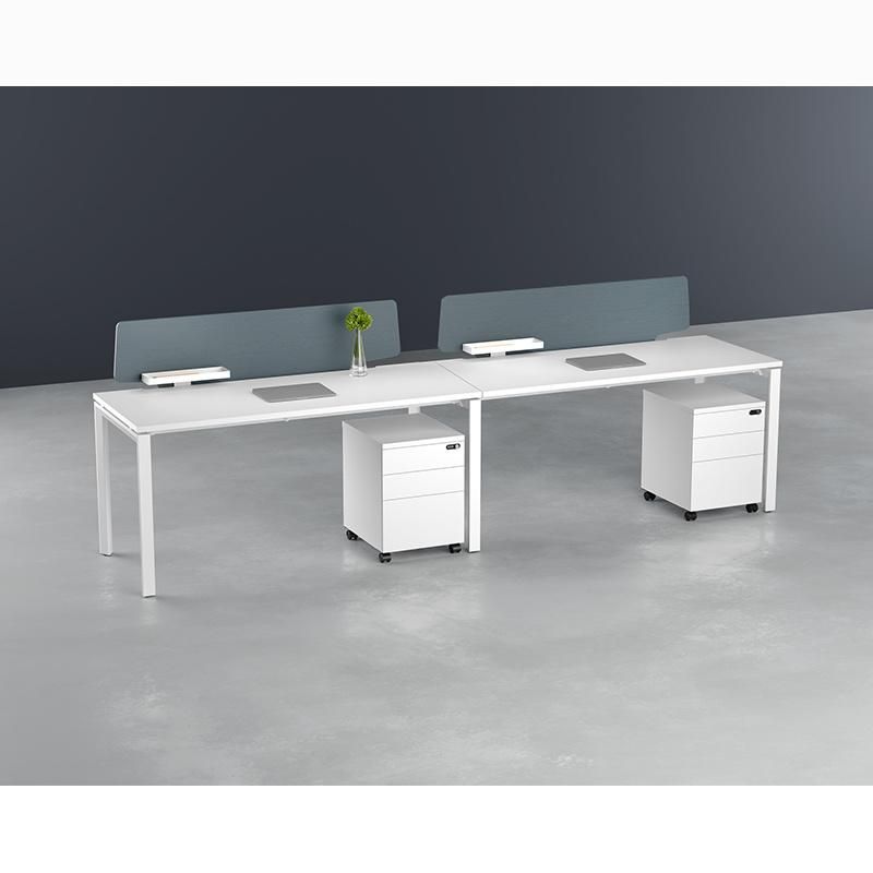 Modern White Office Furniture Two Seat Workstation Computer Office Desk