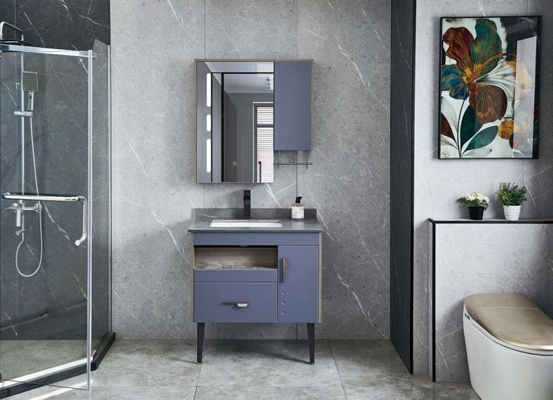 Factory Supplier Modern Hotel Furniture Mirror Wall Mount Single Sink Vanity Bathroom Cabinet
