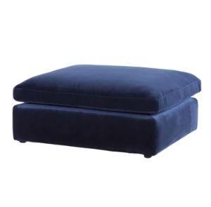 Modern Chinese Wooden Fabric Home Hotel Office Living Room Bedroom Kids Furniture Square Ottoman Pouf Sofa Chair