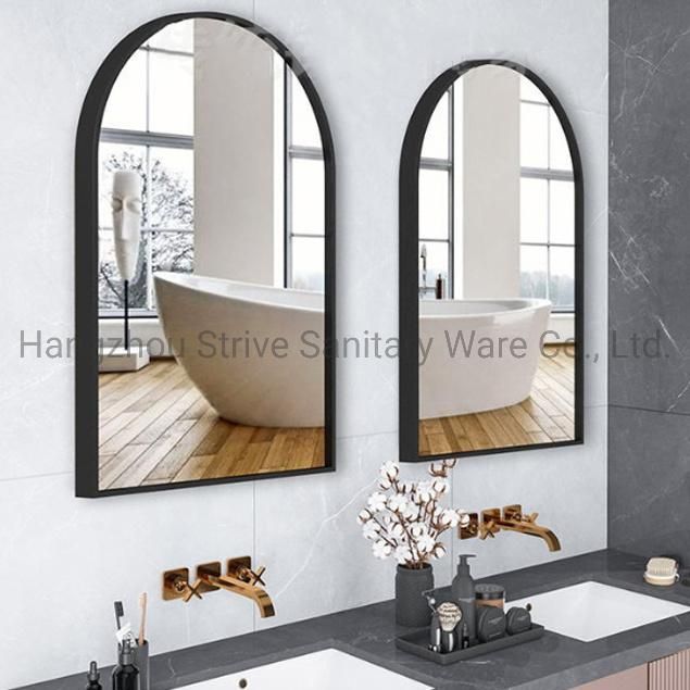 Luxury Black Metal Framed Silver Mirror for Bathroom and Dressing