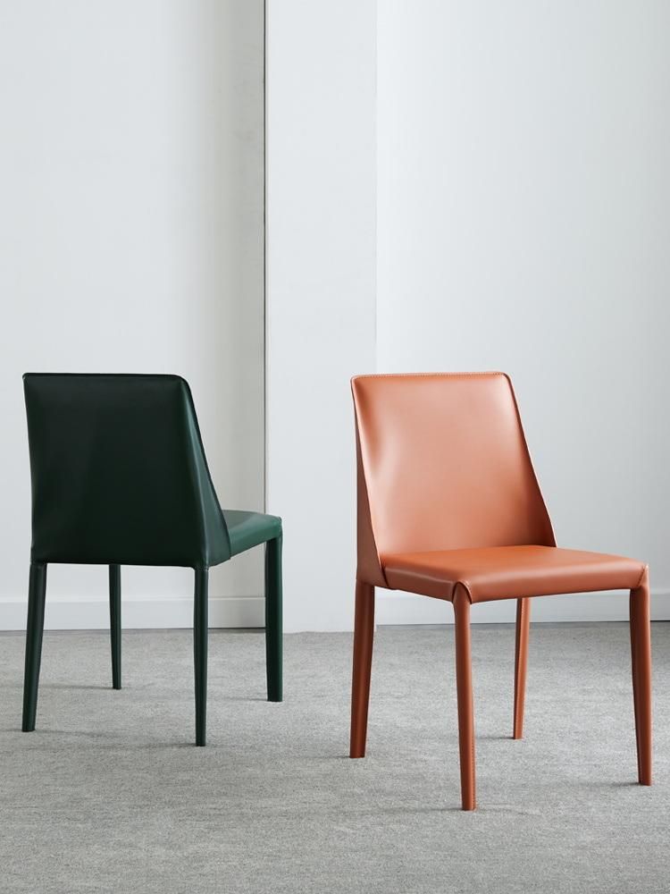 Office Negotiation Hotel Restaurant Metal Leather Dining Chairs