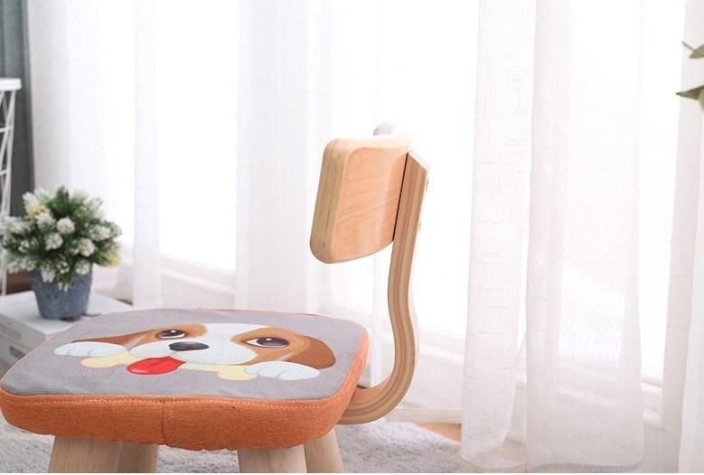 Cartoon Child Furniture Cute Children Stool Solid Wood Kids Round Stool Chairs for Kindergarten