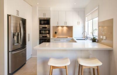 Modern Design Cupboard White Lacquer Furniture Solid Wood Kitchen Cabinets Guangzhou