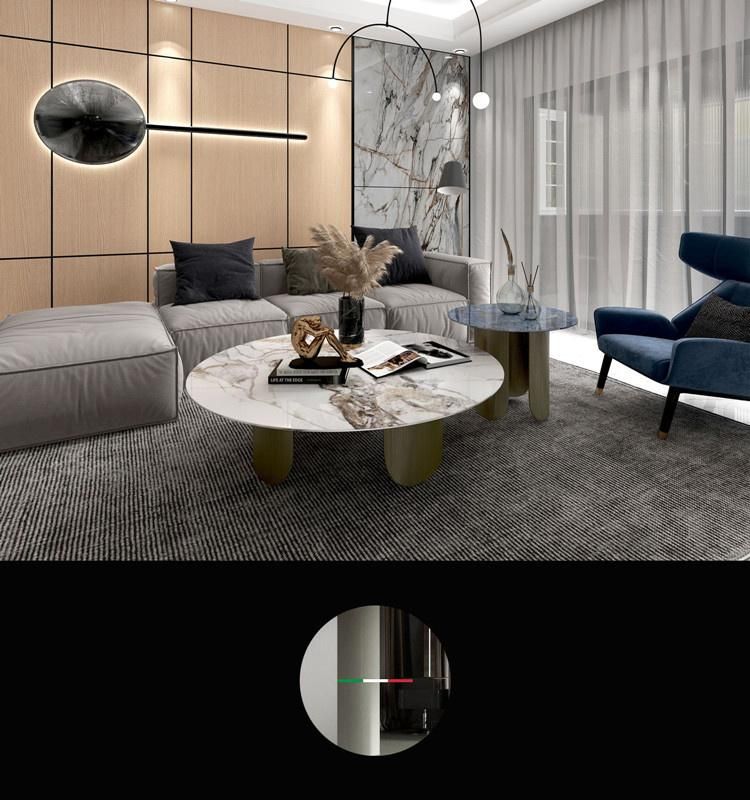 Modern Furniture Bright Marble Rock Plate Tea Table