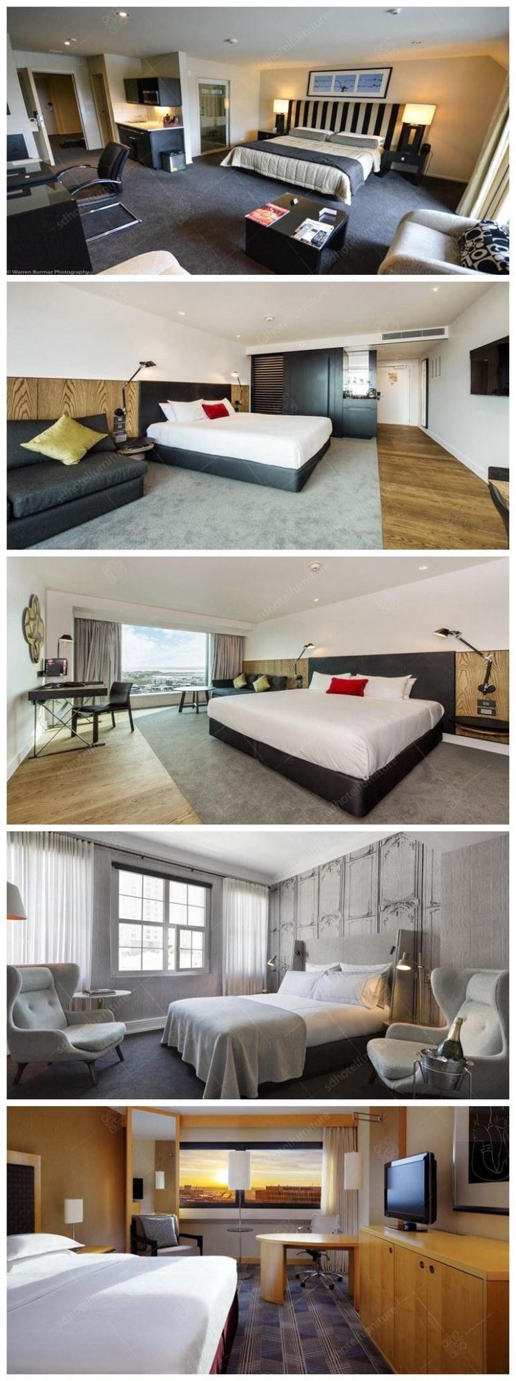 Wooden Metarial Plywood Frame Hotel Bedroom Furniture SD1337