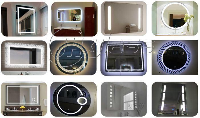 Bathroom LED Round Wall Mount Make up Magnification Mirror with Arm