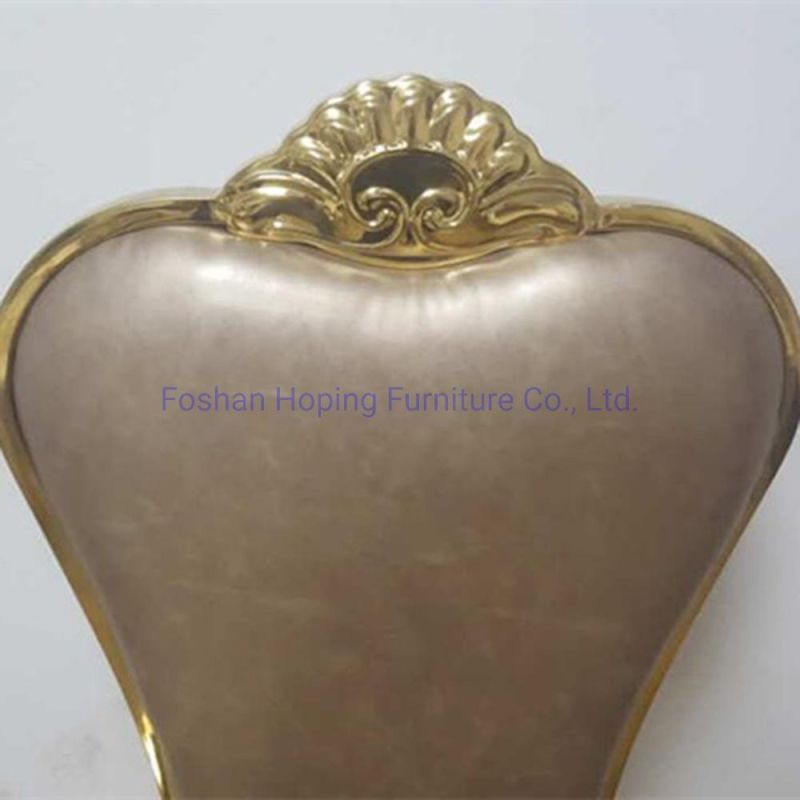 Classic Polished Tan Brown Coffee Leather Hotel Furniture Wedding Event China Factory Directly Sale Modern Home Dining Room Chair
