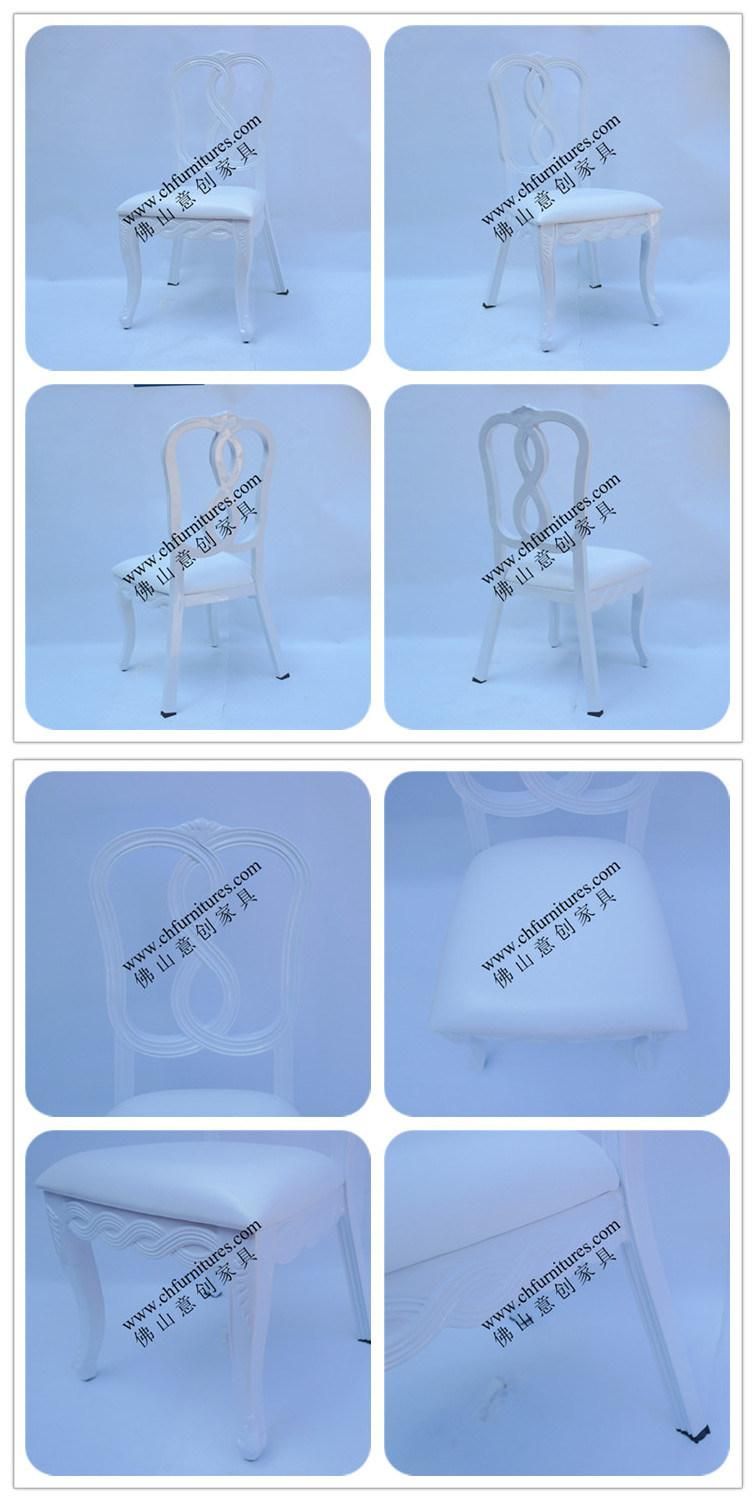 2018 New Design Imitation Wood White Party Dining Banquet Chair for Sale (YC-D244)