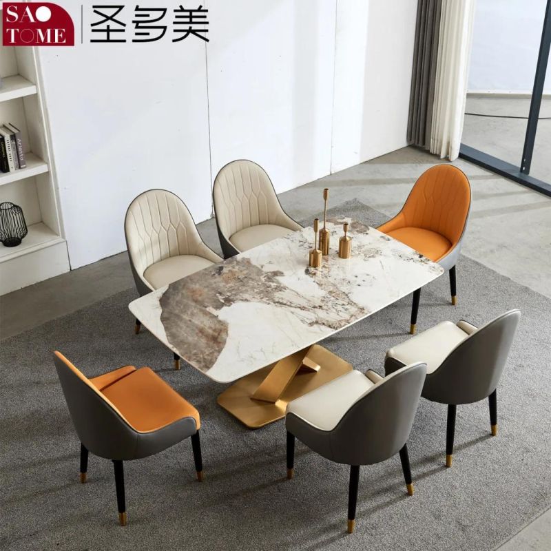 Modern Living Room Dining Room Furniture Cross Table Titanium Dining Table