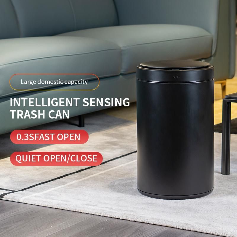 12L Automatic Sealing Trash Bin Modern Dust Bin Gold