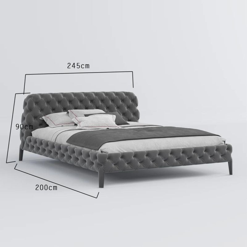 Senior Grey China Direct Sale High Quality Modern Special Design Home Furniture Bedroom Luxury Bed