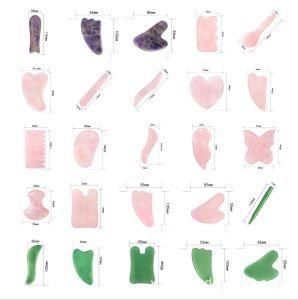 Natural Jade Guasha Stone Board Massage Rose Quartz Guasha Plate