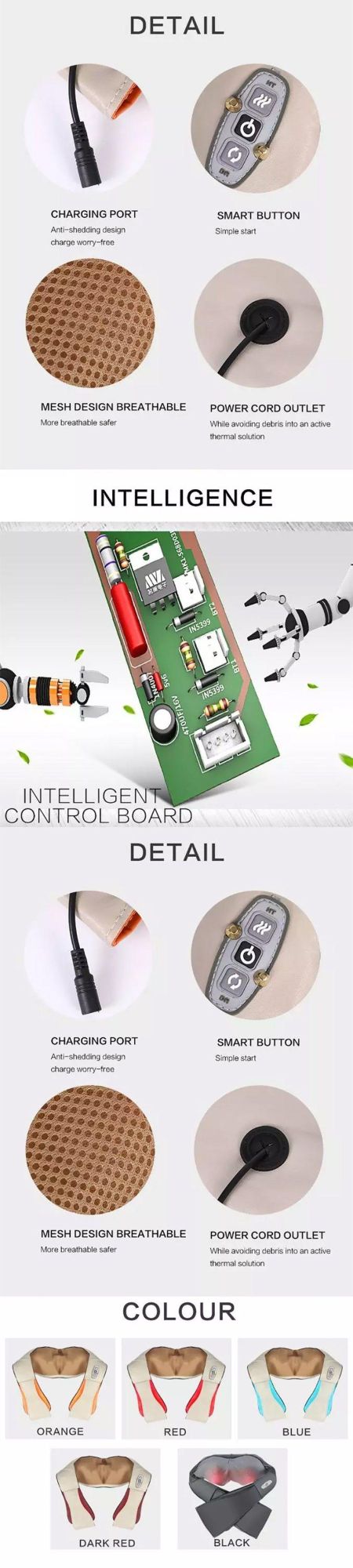 Brown/ Beige/ Black Heating Eye Massager with Remote Controll Kneading
