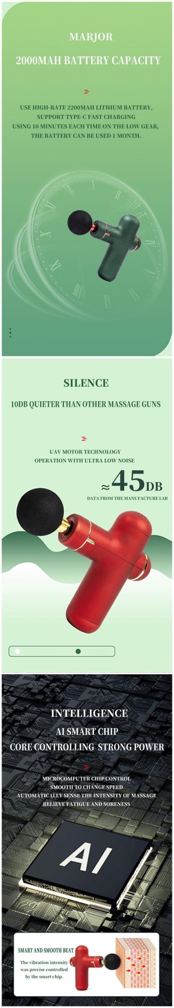 Muscle Massage Gun Deep Tissue Percussion Body Massager for Athletes