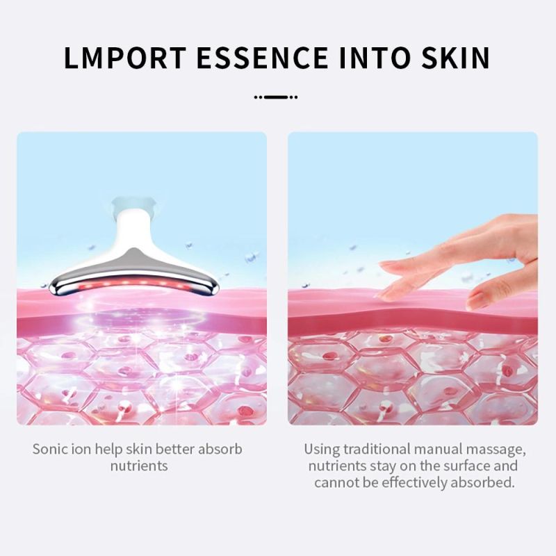 2022 New Arrival Facial Massager LED Therapy EMS Massage High Frequency Vibration Neck Lift Face Massager