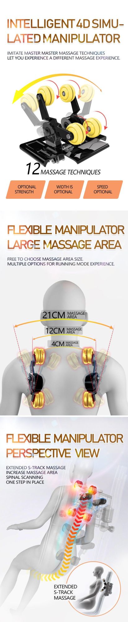 Full Body Massage Chair with Rollers Air Pressure Shiatsu